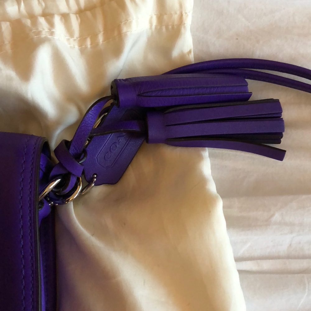 Coach Royal Purple Leather Crossbody Shoulder Bag — NWOT - Picture 7 of 8